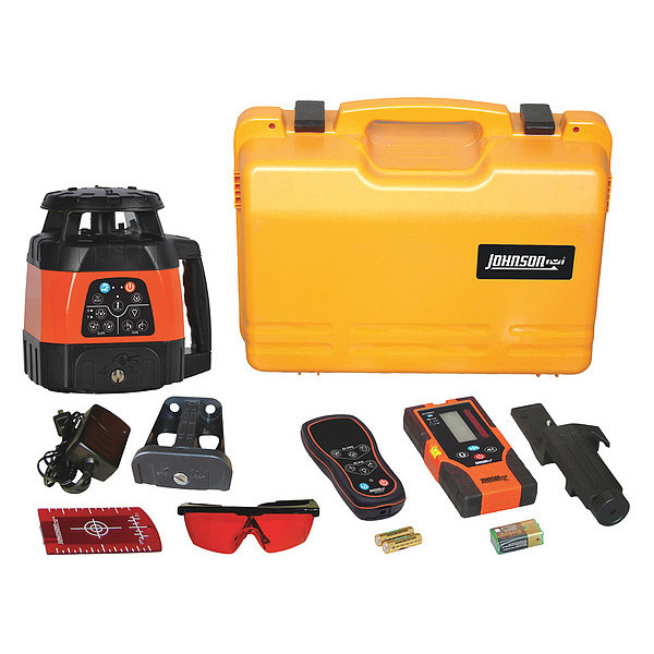 Johnson Level & Tool Rotary Laser Level, Int/Ext, Red, 1500 ft. 40-6529