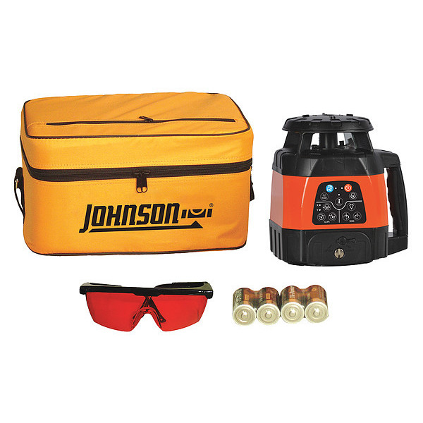 Johnson Level & Tool Rotary Laser Level, Int/Ext, Red, 1500 ft. 40-6526