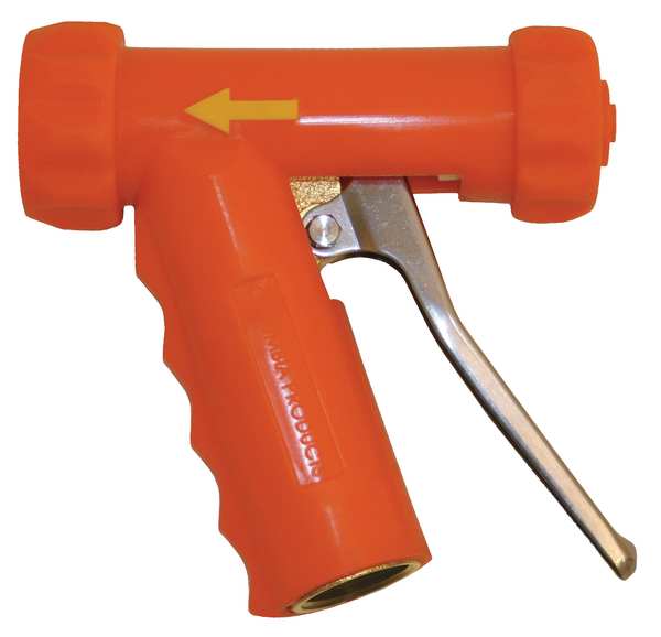 Sani-Lav Pistol Grip Water Nozzle, 3/4" Female, 150 psi, 7 gpm, Safety Orange N1