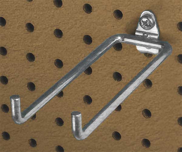 Triton Products 8-1/4 In. Double Rod 80 Degree Bend Steel Pegboard Hook for 1/8 In. and 1/4 In. Pegboard 5 Pack 72818
