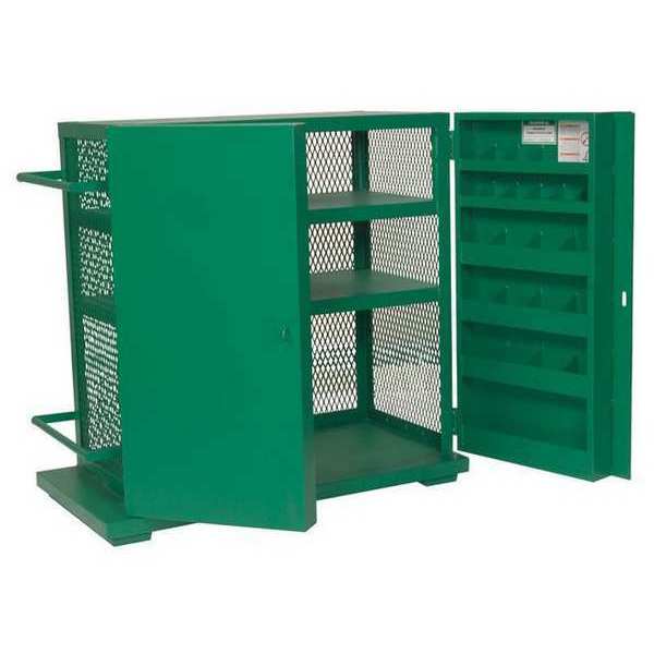 Greenlee Mesh Back Storage Cabinet, Green, 48 in W x 28 in D x 52 in H 5060MESH