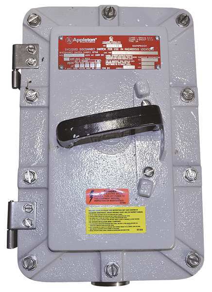 Appleton Electric Nonfusible Hazardous Location Safety Switch, Heavy Duty Duty, 600V, 3PST EDS1036