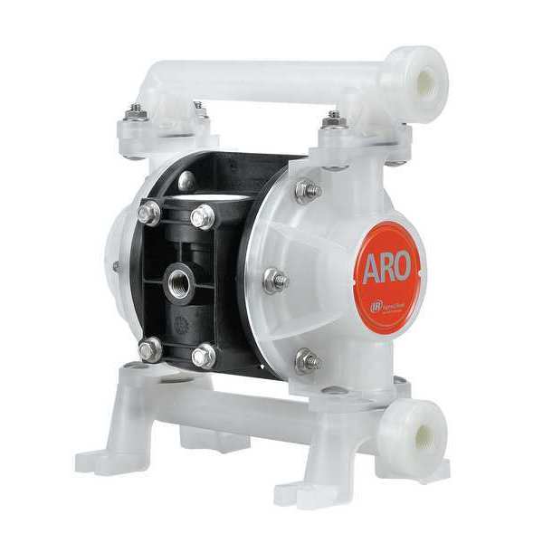 Aro Double Diaphragm Pump, Polypropylene, Air Operated, PTFE, 8.7 GPM PD03P-APS-0LT