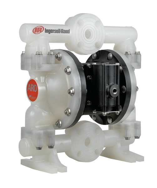 Aro Double Diaphragm Pump, Polypropylene, Air Operated, PTFE, 53 GPM PD10P-YPS-PTT