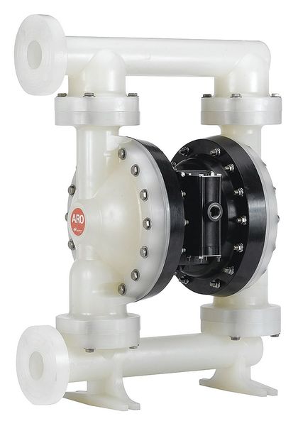 Aro Double Diaphragm Pump, Polypropylene, Air Operated, PTFE, 184 GPM PD20P-FPS-PTT