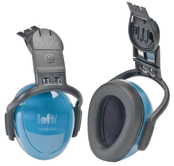 Msa Safety Hard Hat Mounted Ear Muffs, 25 dB, left/RIGHT, Blue 10087429