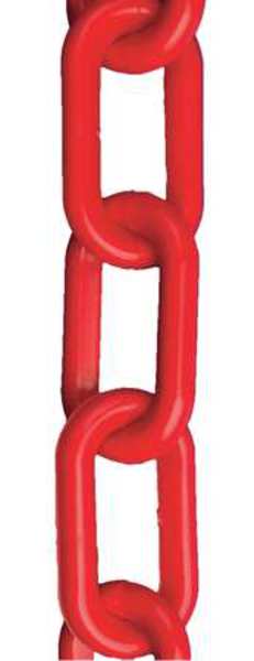 Zoro Select Plastic Chain, 3 In x 100 ft, Red 80005-100
