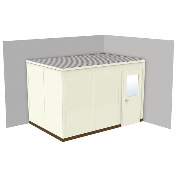 Porta-Fab 2-Wall Modular In-Plant Office, 8 ft 1 3/4 in H, 12 ft 1 1/4 in W, 8 ft 1 1/4 in D, Beige GS812-2