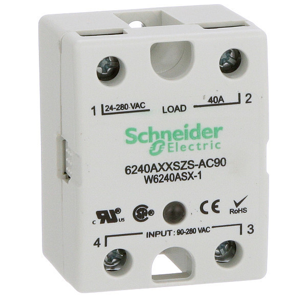 Schneider Electric Solid State Relay, 90 to 280VAC, 40A 6240AXXSZS-AC90