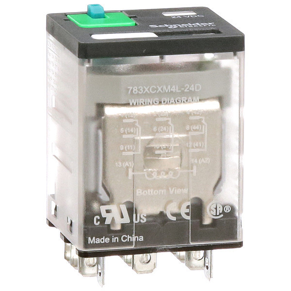 Schneider Electric General Purpose Relay, 24V DC Coil Volts, Square, 11 Pin, 3PDT 783XCXM4L-24D