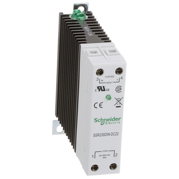 Schneider Electric Solid State Relay, 4 to 32VDC, 30A SSR230DIN-DC22