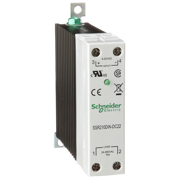 Schneider Electric Solid State Relay, 4 to 32VDC, 10A SSR210DIN-DC22