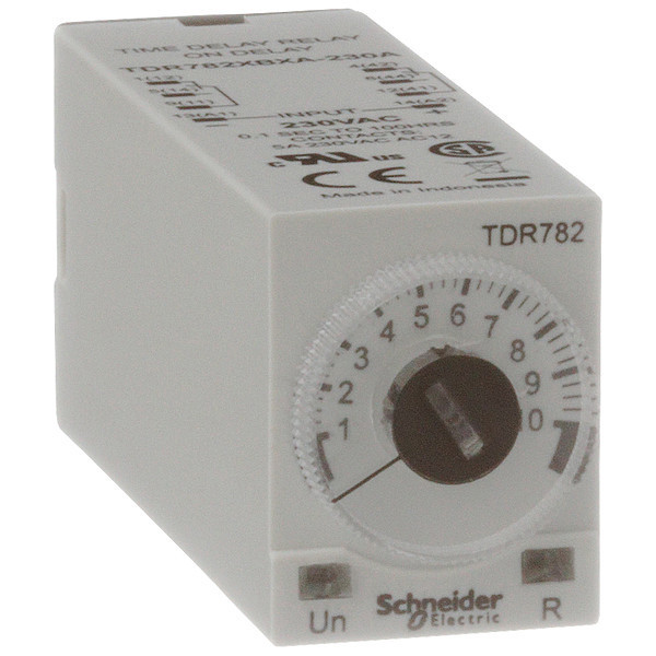 Schneider Electric Time Delay Relay, 240VAC, 5A, DPDT, 0.1 sec. TDR782XBXA-230A