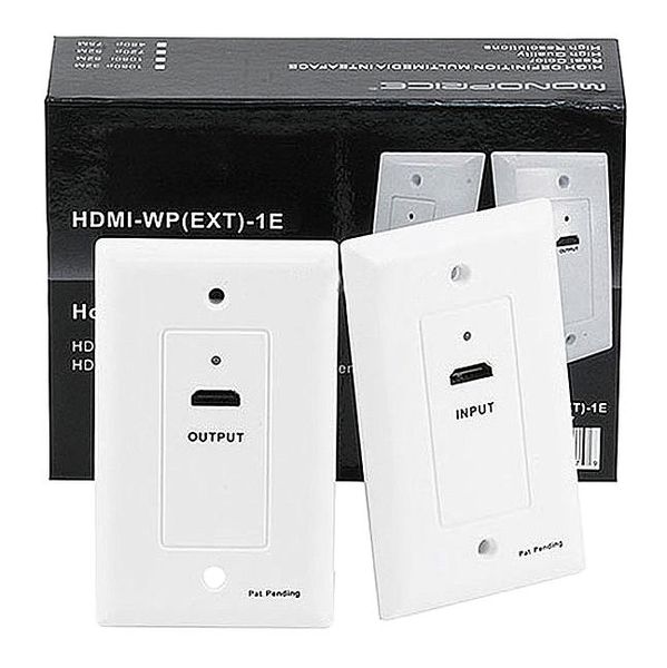 Monoprice A/V Wall Plate, HDMI to Cat 5e/6, White 8009