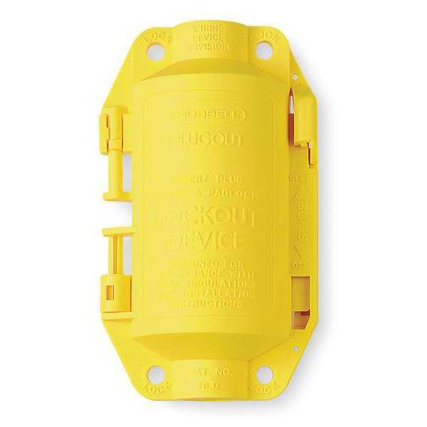 Hubbell Wiring Device-Kellems Plug Lockout, Yellow, 3/8In Shackle Dia. HLD