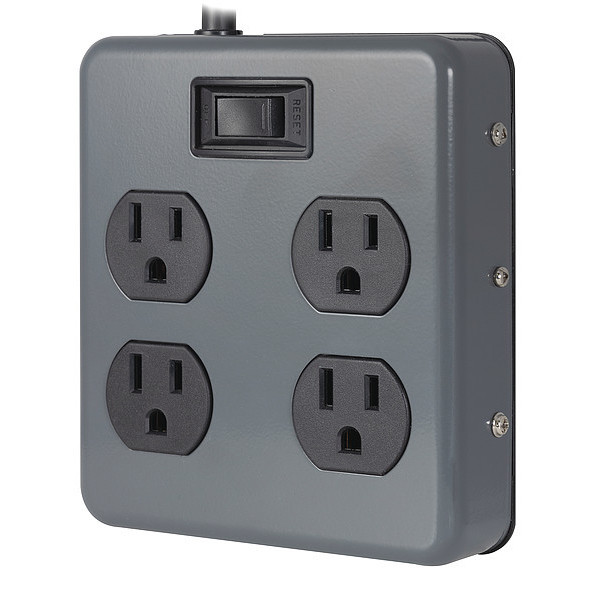 Power First Outlet Strip, Gray, 6 ft. Cord Length 55346