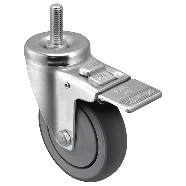 Shepherd Caster 4" X 1-1/4" Non-Marking Monotech (Donut) Swivel Caster, Top Lock Brake, Loads Up To 250 lb PGT40748ZN-DMT32(GG)