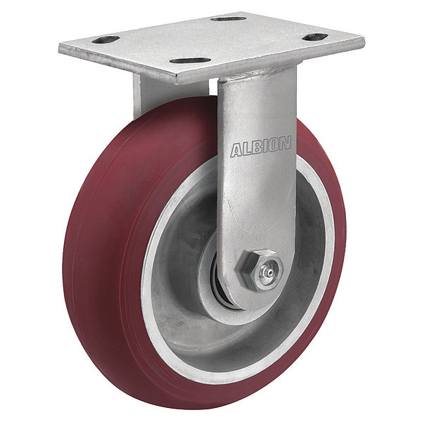 Albion 4" X 2" Non-Marking Polyurethane Rigid Caster, No Brake, Loads Up To 800 lb 18AX04228R