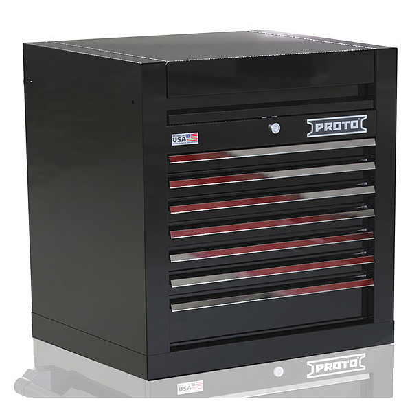 Proto Velocity Top Chest, 7 Drawer, Black, Steel, 27 in W x 22-1/2 in D x 28 in H JSTV2728CS07BK