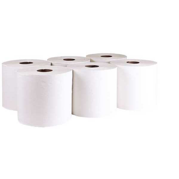 Tough Guy Tough Guy Hardwound Paper Towels, 1 Ply, Continuous Roll Sheets, 1,000 ft, White, 6 PK 60FG13