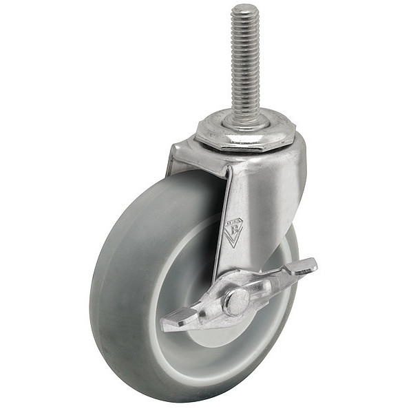 Shepherd Caster 3" X 13/16" Non-Marking Monotech (Donut) Swivel Caster, Side Brake, Loads Up To 120 lb PRE30748ZN-MNTB