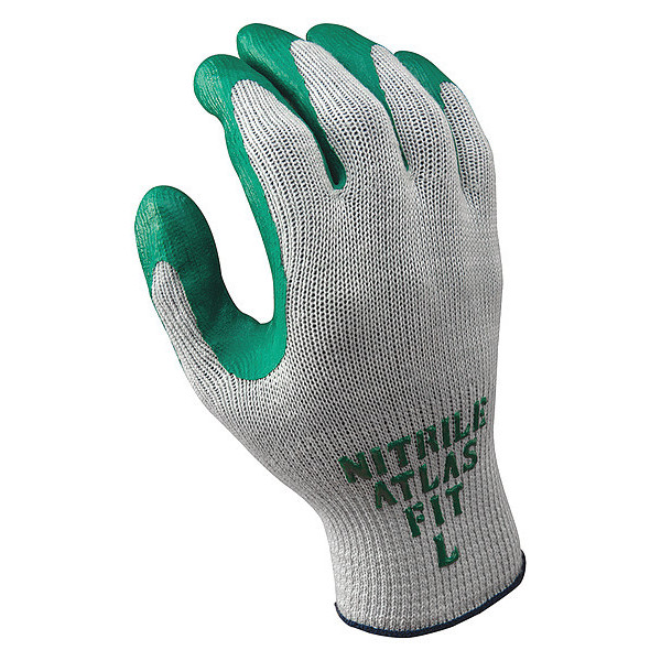 Showa VF, Coated Gloves, Gr/Grn, S, 12R279, PR 350S-07-V