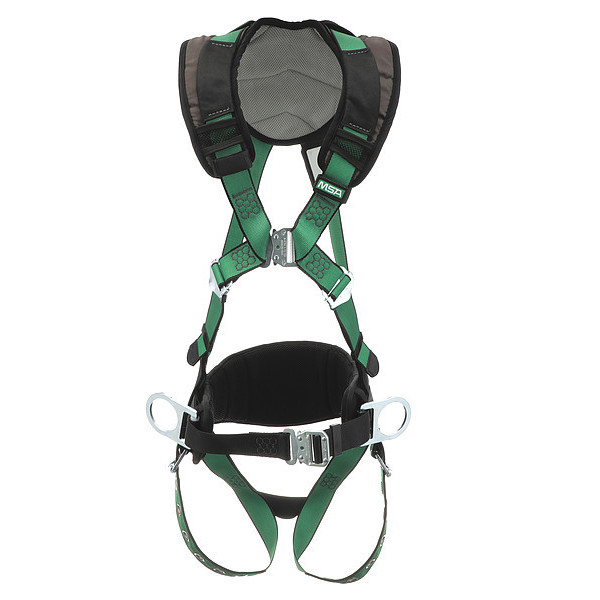 Msa Safety Fall Protection Harness, M/L, Polyester 10206161