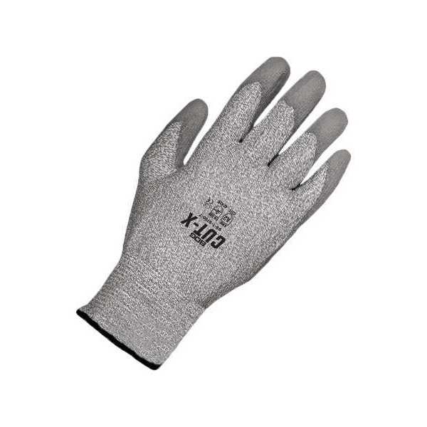 Bdg Seamless Knit HPPE Cut Resistant Grey Polyurethane Palm, Size XS (6) 99-1-9780-6