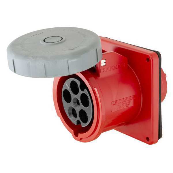 Hubbell Heavy Duty Products, IEC Pin and Sleeve, Receptacle Switched, 100 A 200/346-240/415 VAC HBLS5100R6W