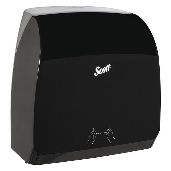 Kimberly-Clark Professional Slimroll Manual Towel Dispenser, Black, for Scott Orange Core Towels, 12.65" x 13.02" x 7.18" 47092
