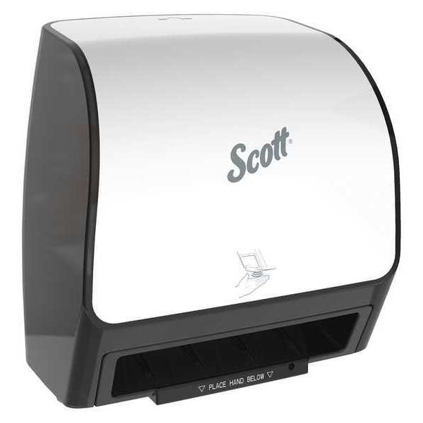 Kimberly-Clark Professional Electronic Slimroll Towel Dispenser, White, for Scott Orange Core Towels, 11.8" x 12.35" x 7.25" 47259