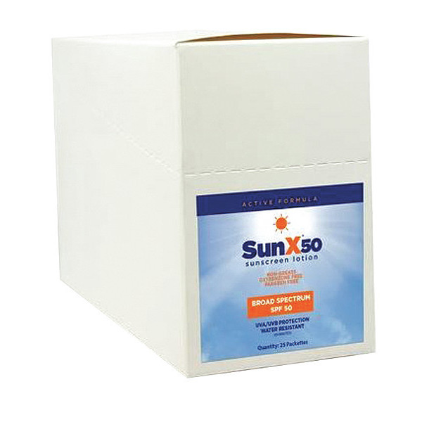 Sunx Sunscreen, 0.25 oz, Packet, 50 SPF, PK25 18-919G