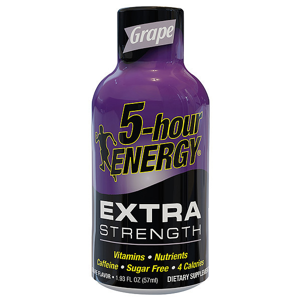 5 Hour Energy Energy Shot, Grape, 1.93 oz., PK4 721241