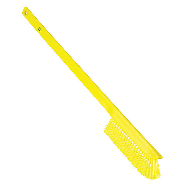 Remco 59/100 in W Wand Brush, Medium, 17 in L Handle, 2 9/25 in L Brush, Yellow, Plastic 41976