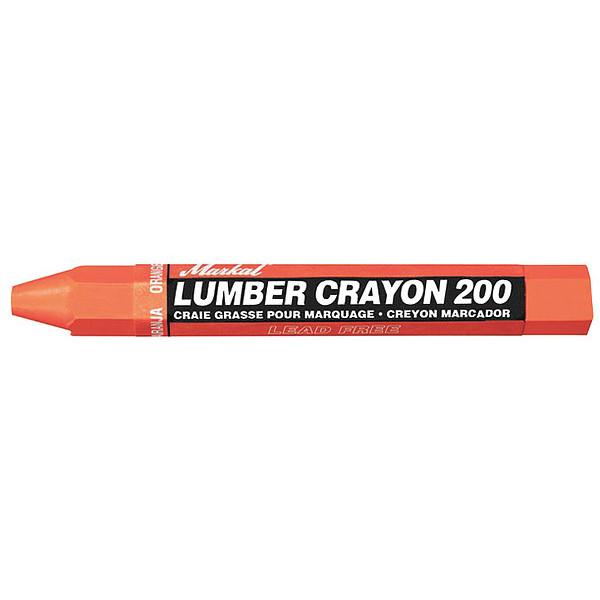 Markal Lumber Crayon, Orange, Wax, PK12 80354