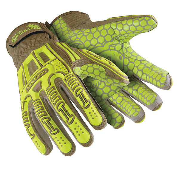 Hexarmor Mechanics Gloves, 2XL ( 11 ), Hi Vis; Tan 2030X-XXL (11)
