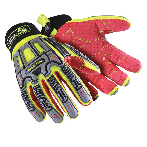 Hexarmor Mechanics Gloves, XS ( 6 ), High-Visibility Yellow 2028X-XS (6)