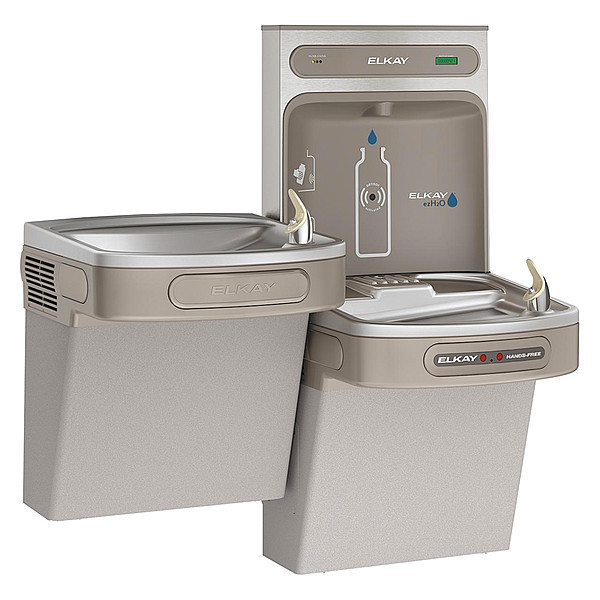 Elkay Indoor, On-Wall Mount, Gray, Yes ADA, Drinking Fountain with Bottle Filler LZOTL8WSLK