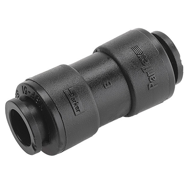 Trueseal Push-to-Connect Union Connector, 1/2 in Tube Size, PVDF, Black FB8UC8-HBLK