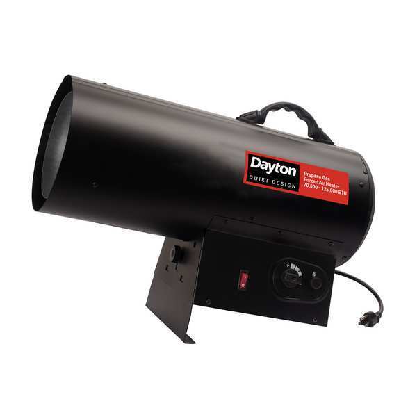 Dayton Gas Heater, Portable, Quiet, LP, 125,000 Btu 60PG23