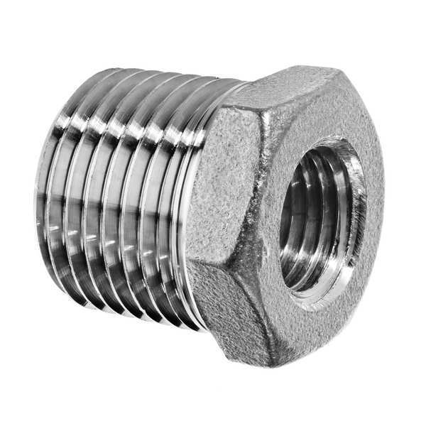 Zoro Select Hex Bushing, Aluminum, 2" x 3/4", Class 150 ZUSA-PF-9412