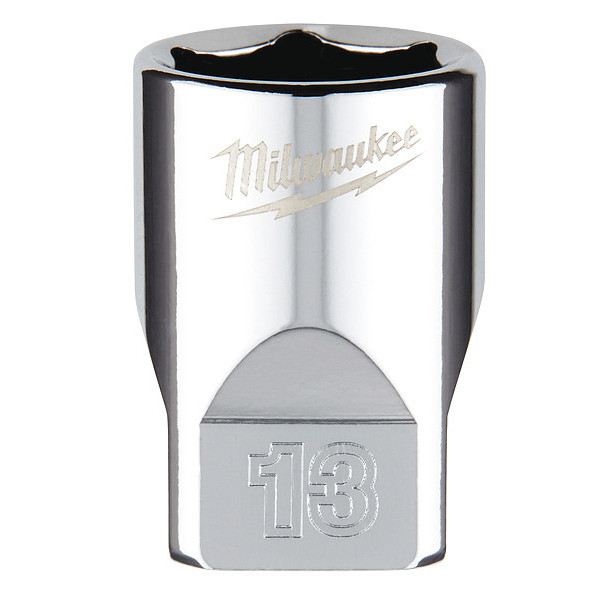 Milwaukee Tool 1/4 in. Drive 13mm Metric 6-Point Socket with FOUR FLAT Sides 45-34-9039