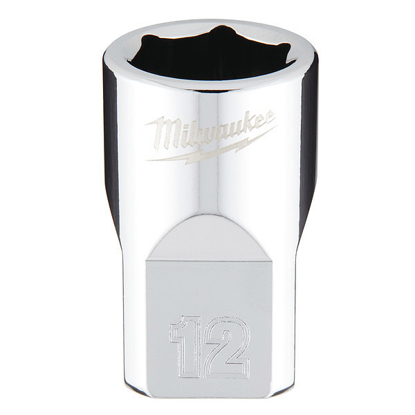 Milwaukee Tool 3/8 in. Drive 12mm Metric 6-Point Socket with FOUR FLAT Sides 45-34-9082