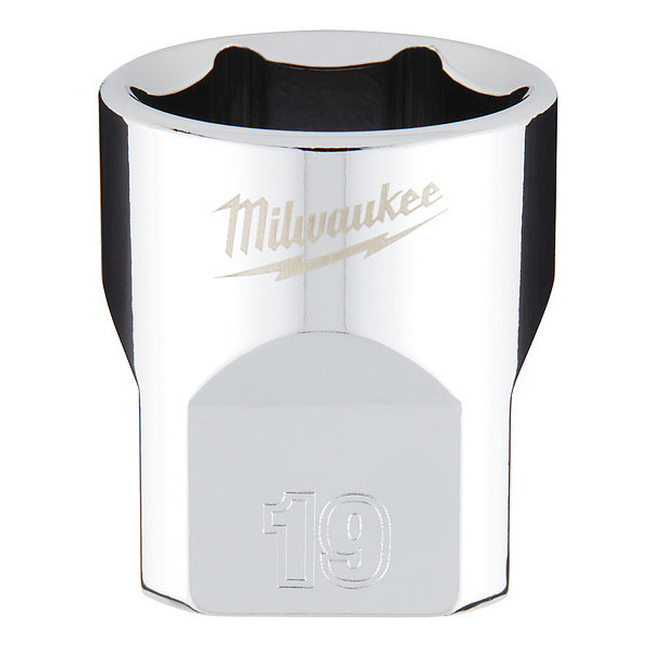 Milwaukee Tool 3/8 in. Drive 19mm Metric 6-Point Socket with FOUR FLAT Sides 45-34-9089