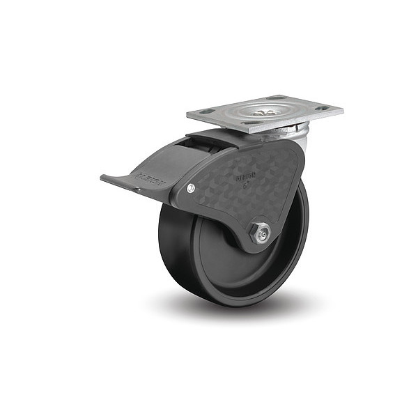 Albion 5" X 2" Non-Marking Polypropylene Swivel Caster, Total Lock Brake, Loads Up To 550 lb 16PB05201ST