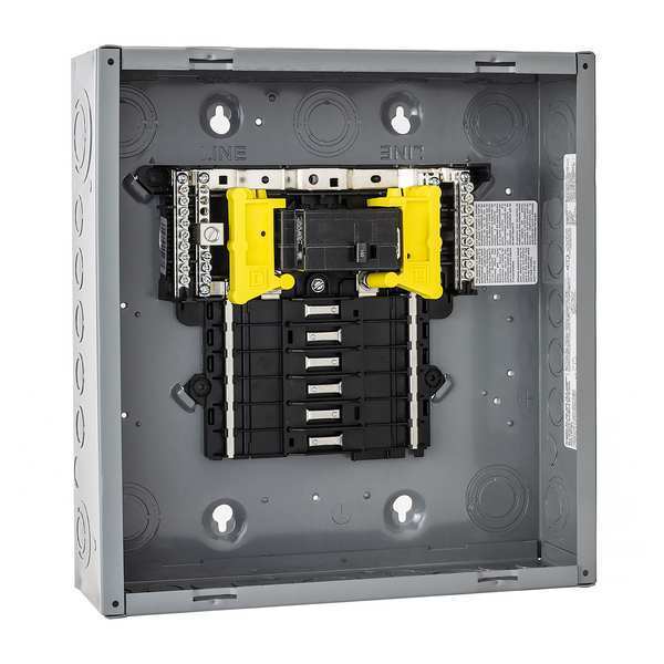 Square D Load Center, QO, 16 Spaces, 100A, 120/240V AC, Main Circuit Breaker, 1 Phase QO116M100PC