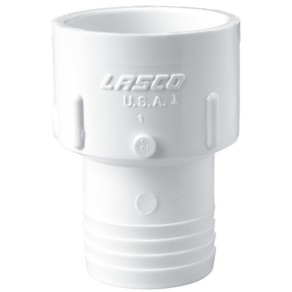 Lasco Fittings Adapter, 3/4 in, Schedule 40, White 474007