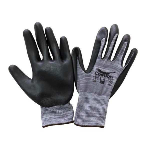 Condor Coated Gloves, L, Nylon, Nitrile, PR 60VY75