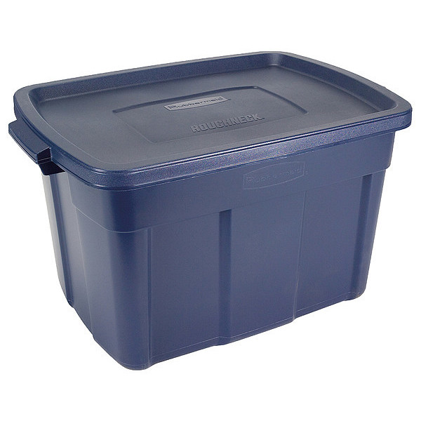 Rubbermaid 25 gal Storage Tote, Dark Indigo Metallic, 28-7/8 in L x 19-7/8 in W x 16-3/4 in H RMRT250002