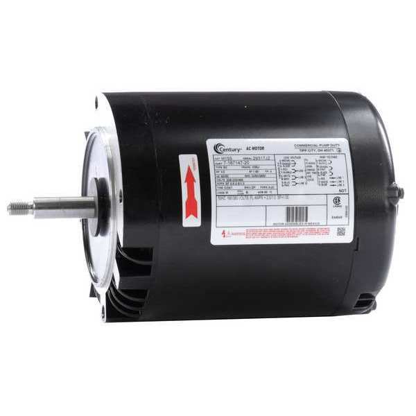 Century 3-Phase General Purpose Pump Motor, 1/2 HP, 56J Frame, 208-230/460V AC Voltage H155